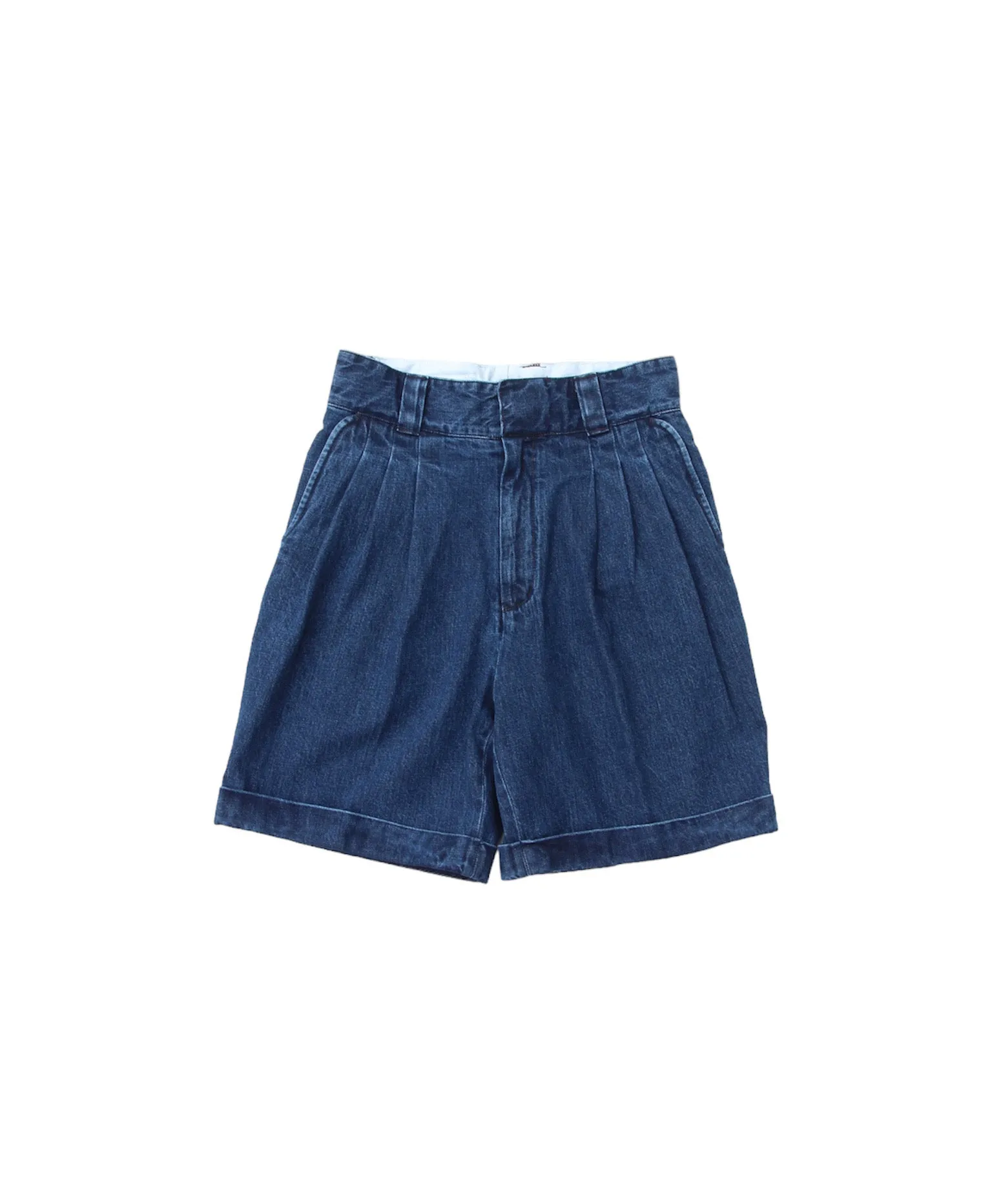 Three-tuck Wide Shorts "INDIGO"