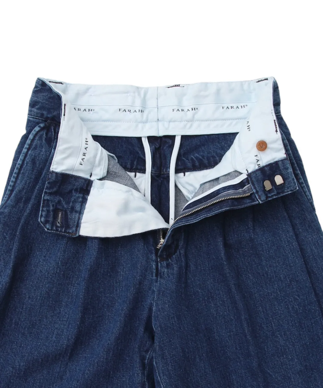 Three-tuck Wide Shorts "INDIGO"