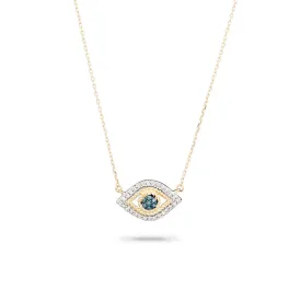 Tiny Pavé Evil Eye Necklace