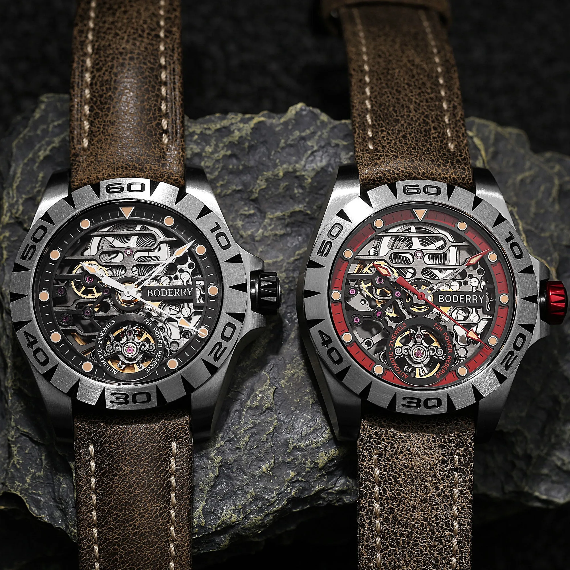 URBAN SKELETON(TITANIUM) V2.0-Silver Hands - Hi-beat(28,800 bph) with 72 hrs Power-reserve Automatic Watch | Black Dial