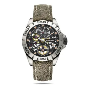 URBAN SKELETON(TITANIUM) V2.0-Silver Hands - Hi-beat(28,800 bph) with 72 hrs Power-reserve Automatic Watch | Black Dial