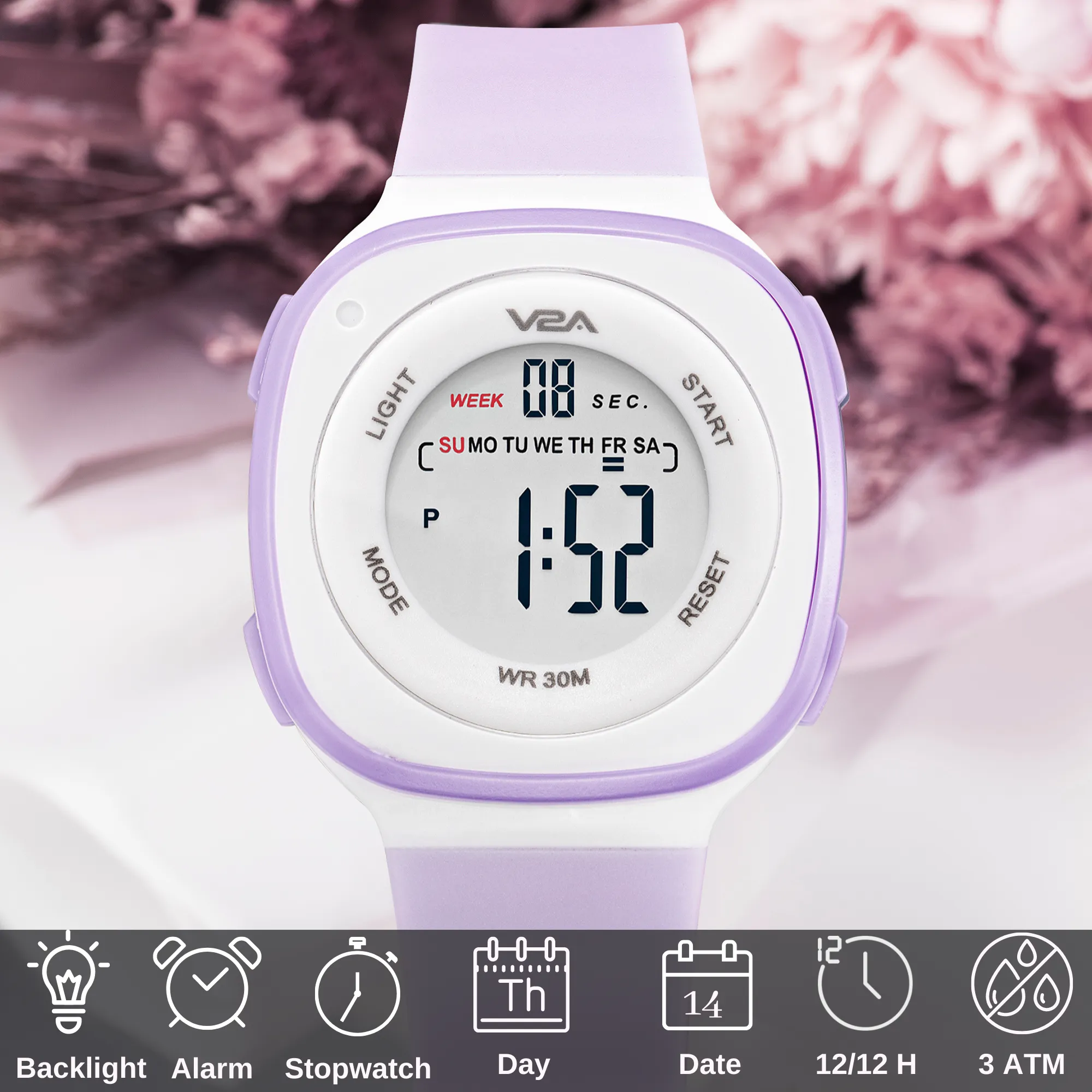 V2A Digital Watch for Girls – Kids Between 4 to 14 Years of Age Multi-Functional 30 M Waterproof Digital Sports Watches for Girls | Digital Watch for Girls Age 4 5 6 7 8 9