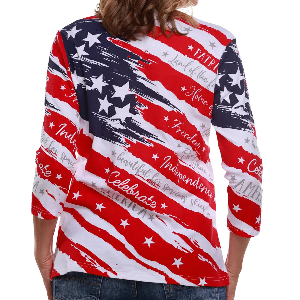 Women's Americana 3/4 Sleeve Top